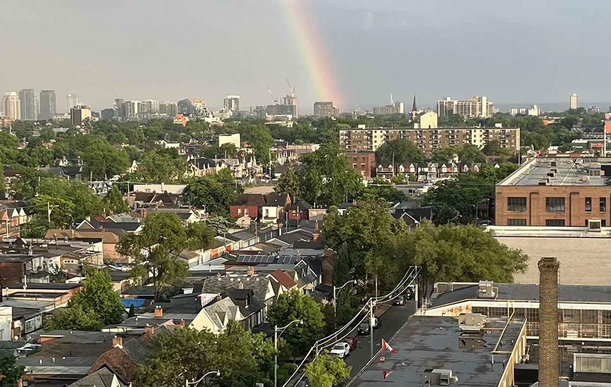 A rainbow over a neighbourhood